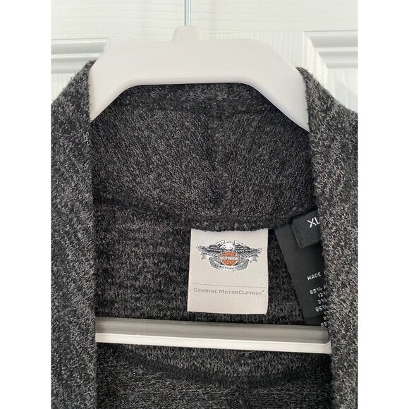 Genuine Harley Davidson Womens XL Open Front Studded Cardigan Metal Logo - Picture 8 of 12